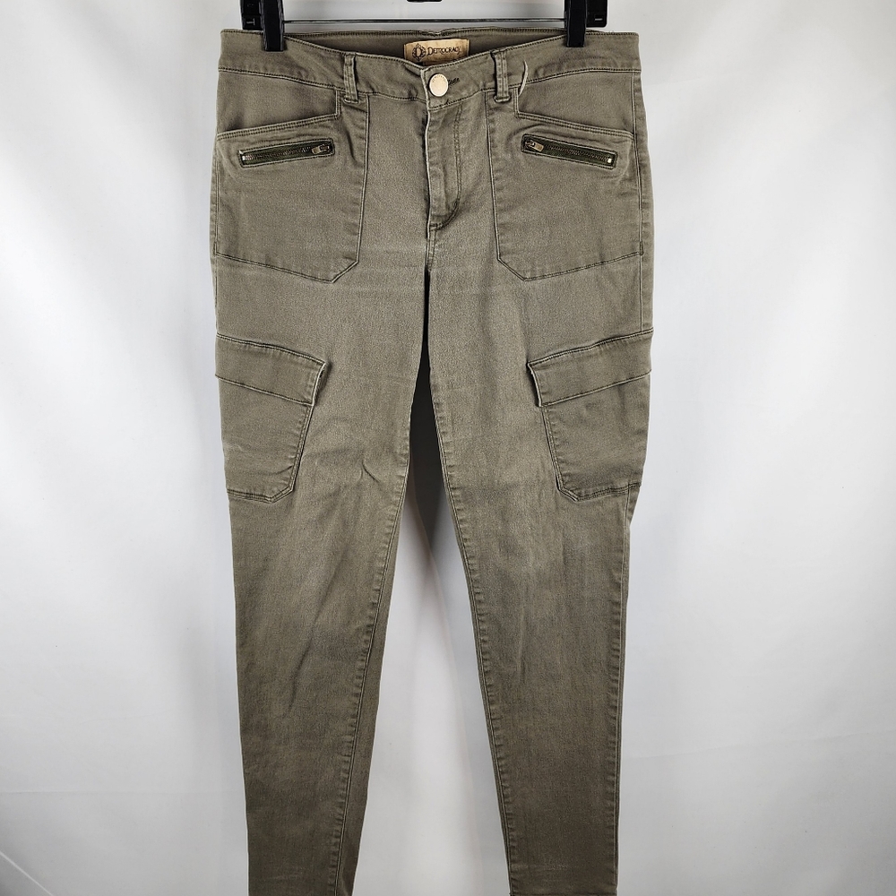 Democracy Womens Mid-Rise Cargo Utility Pants Tan Beige Size 14 (33x28)